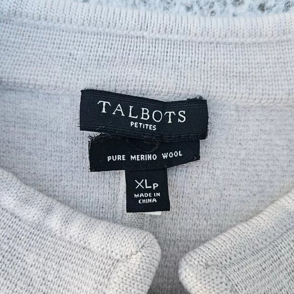 Talbots Petite Women Sweater Pure Merino Wool Long Sleeve Gold Tone Button XLP - Picture 6 of 10